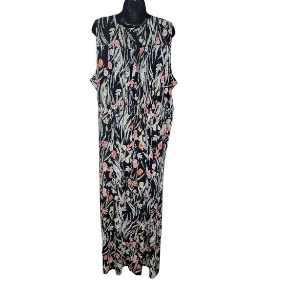 Nina Leonard Sleeveless Textured Print Maxi Dress 3x - Picture 3 of 8
